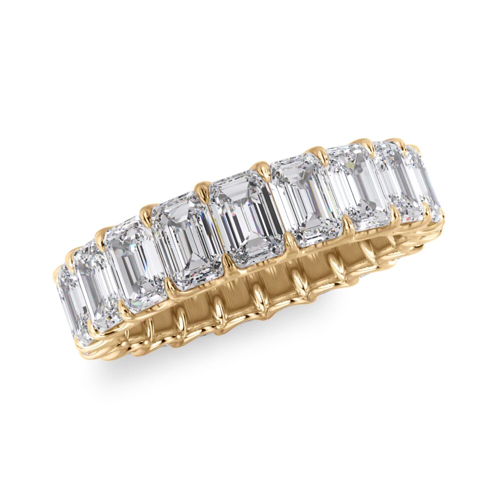 14K Yellow Gold U-Prong Emerald-Cut Diamond Eternity Band (4.00ct. tw.)