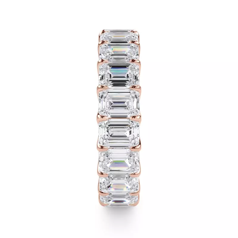 14K Rose Gold U-Prong Emerald-Cut Diamond Eternity Band (5.00ct. tw.)