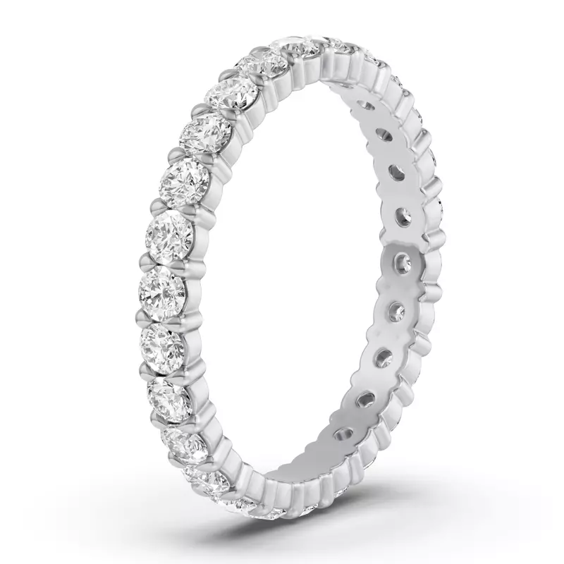 14K White Gold Sculpted Lab Diamond Eternity Ring (1.00ct. tw.)