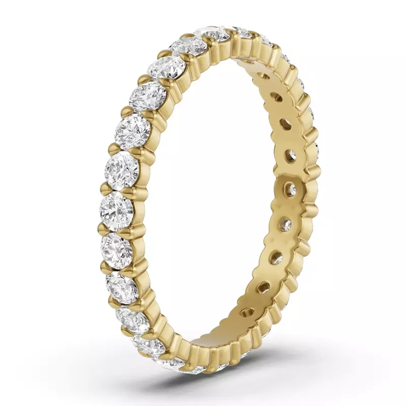 14K Yellow Gold Sculpted Lab Diamond Eternity Ring (1.00ct. tw.)