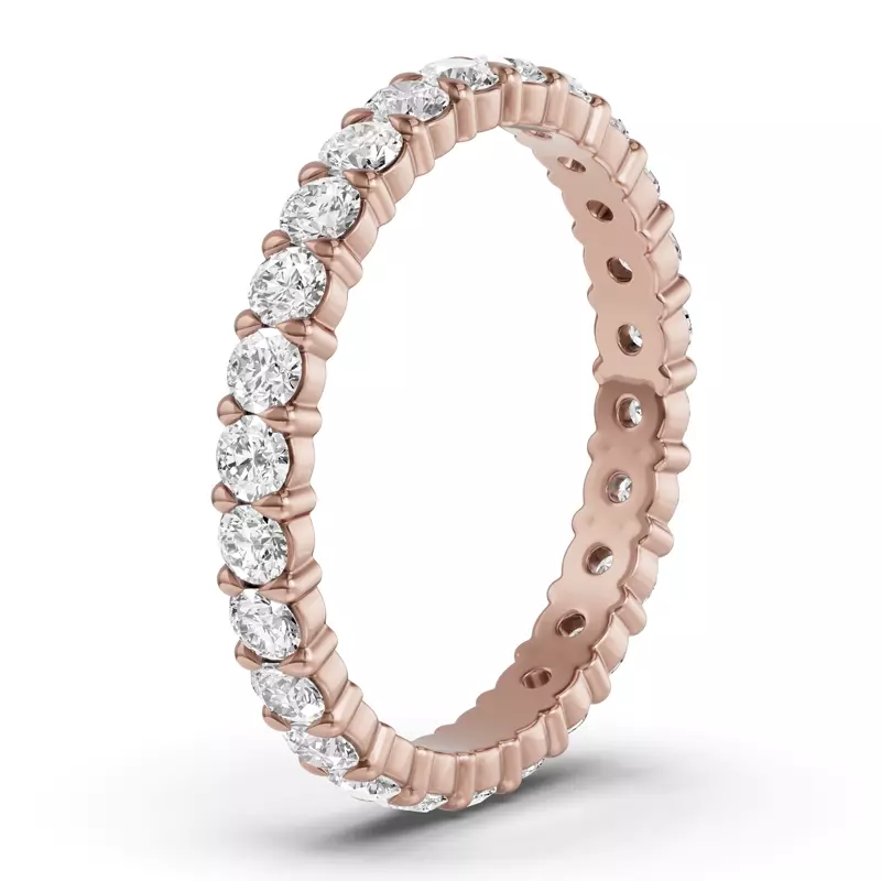 18K Rose Gold Sculpted Diamond Eternity Ring (1.00ct. tw.)