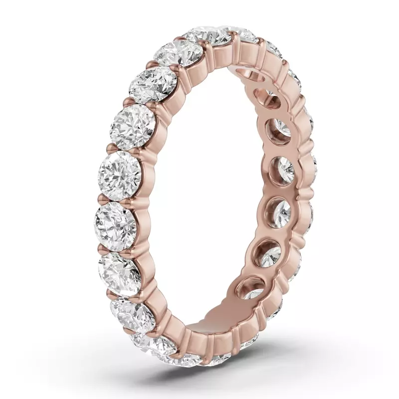 14K Rose Gold Sculpted Lab Diamond Eternity Ring (2.00ct. tw.)