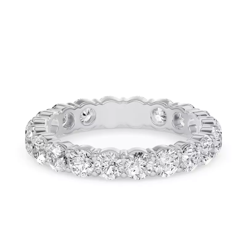 14K White Gold Sculpted Lab Diamond Eternity Ring (2.00ct. tw.)