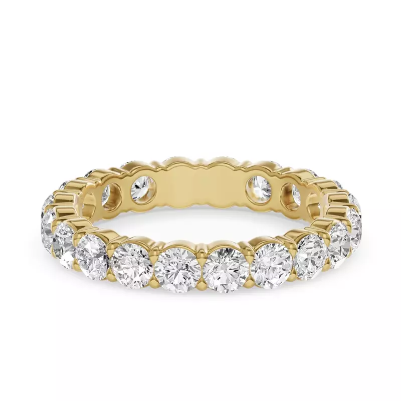 14K Yellow Gold Sculpted Lab Diamond Eternity Ring (2.00ct. tw.)