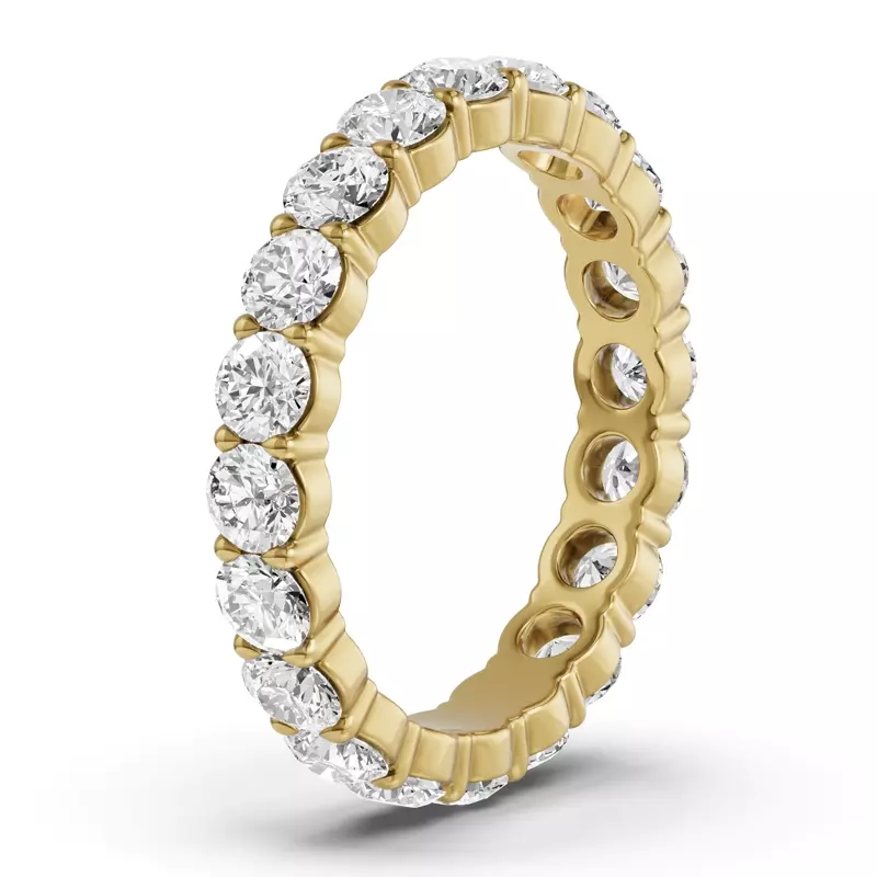 14K Yellow Gold Sculpted Lab Diamond Eternity Ring (2.00ct. tw.)