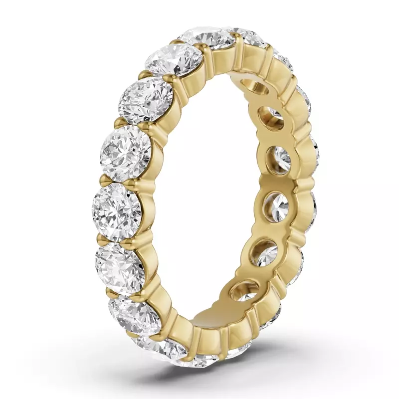14K Yellow Gold Sculpted Lab Diamond Eternity Ring (3.00ct. tw.)