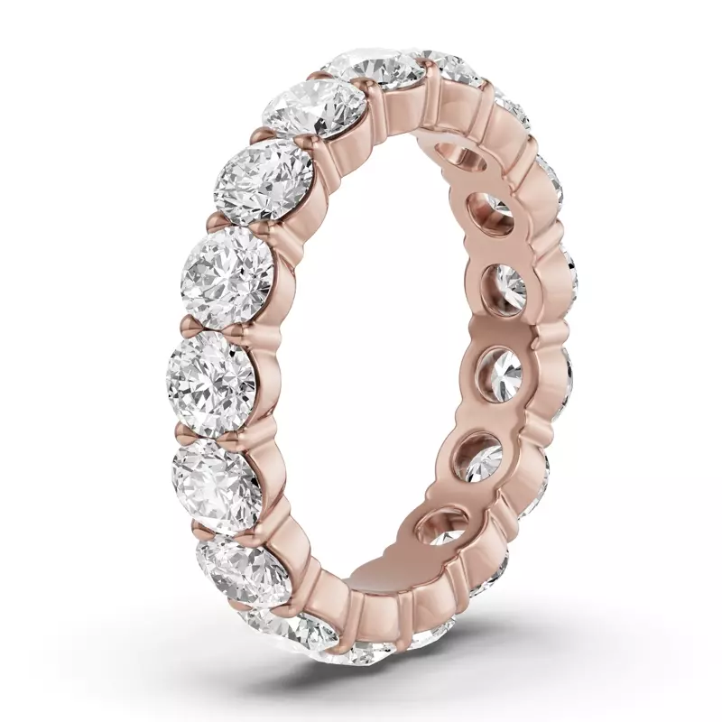 18K Rose Gold Sculpted Lab Diamond Eternity Ring (3.00ct. tw.)