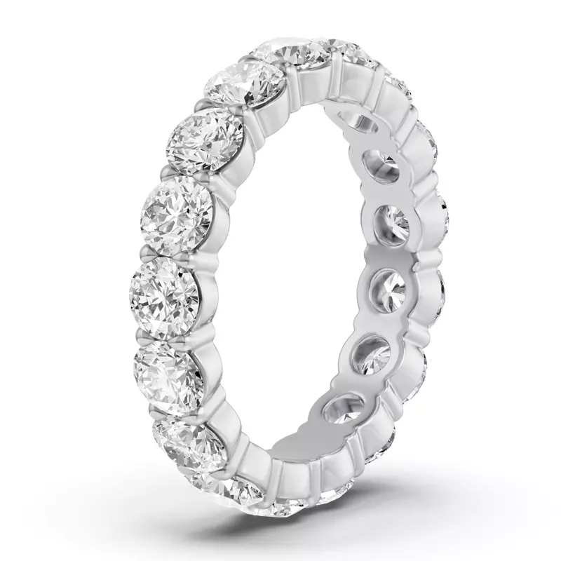 Platinum Sculpted Lab Diamond Eternity Ring (3.00ct. tw.)