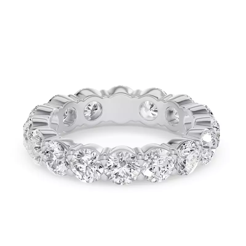 14K White Gold Sculpted Lab Diamond Eternity Ring (4.00ct. tw.)