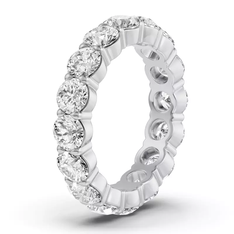 14K White Gold Sculpted Lab Diamond Eternity Ring (4.00ct. tw.)
