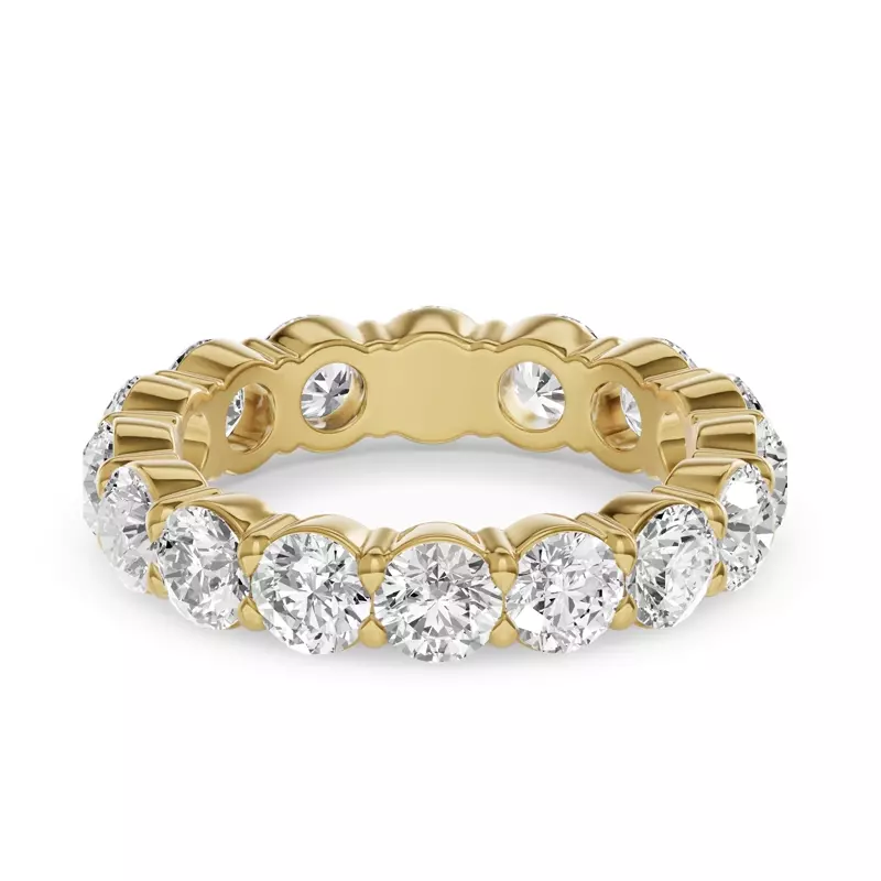 14K Yellow Gold Sculpted Lab Diamond Eternity Ring (4.00ct. tw.)