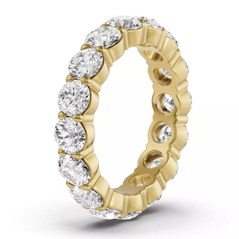 14K Yellow Gold Sculpted Lab Diamond Eternity Ring (4.00ct. tw.)