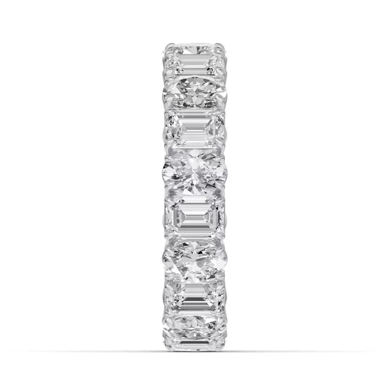 14K White Gold Oval and Emerald-Cut Lab Diamond Eternity Band (4.5ct tw)