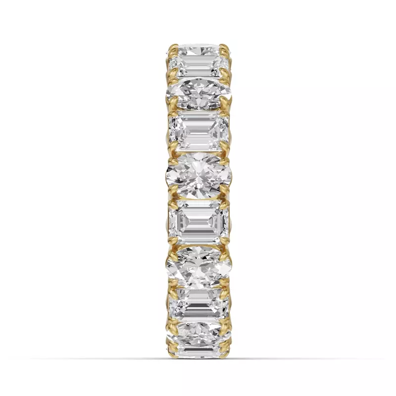 14K Yellow Gold Oval and Emerald-Cut Lab Diamond Eternity Band (4.5ct tw)