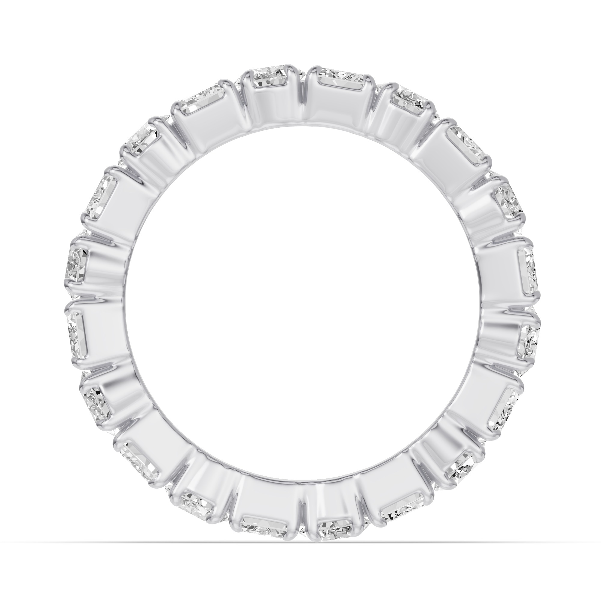 18K White Gold Oval and Emerald-Cut Diamond Eternity Band (4.5ct tw)