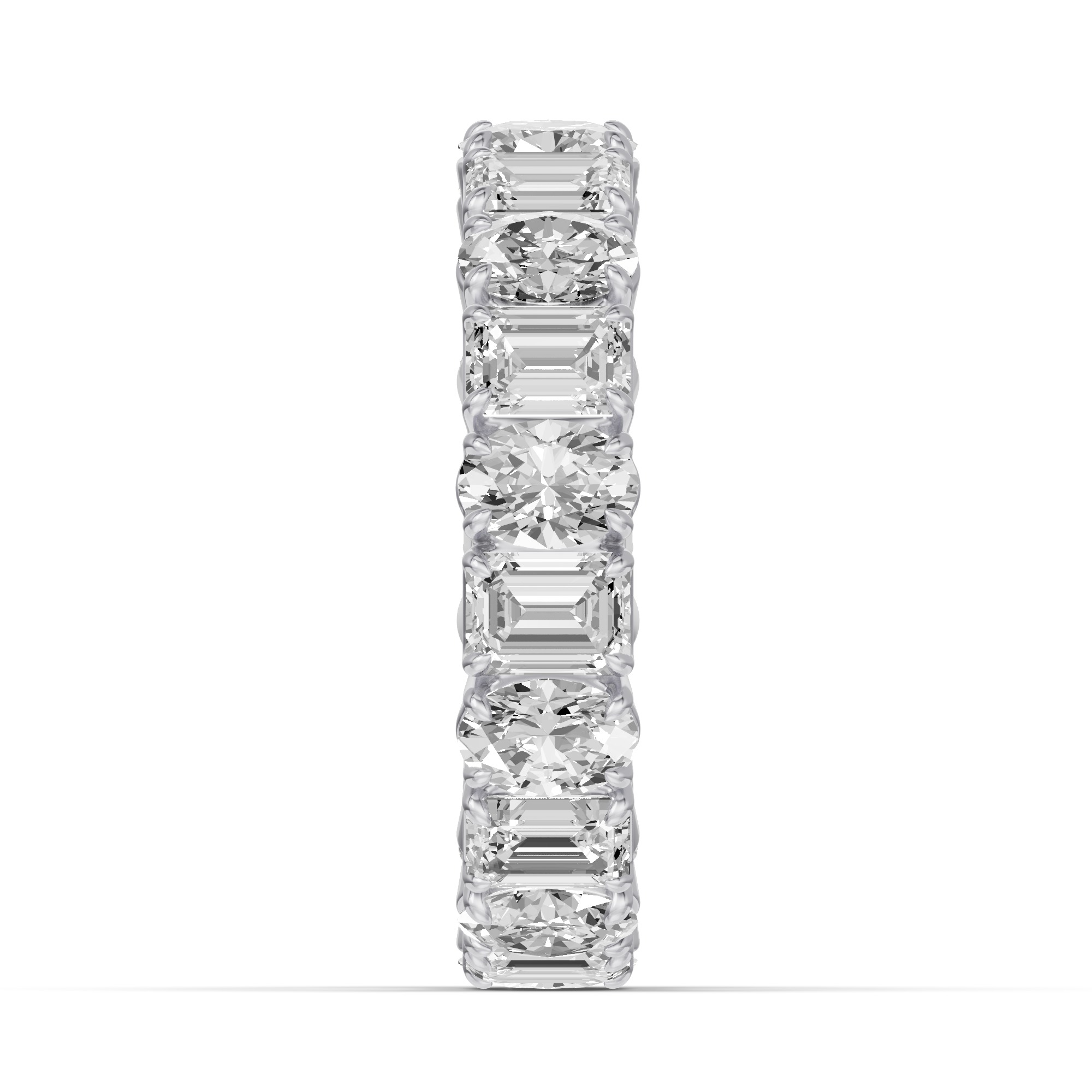 18K White Gold Oval and Emerald-Cut Diamond Eternity Band (4.5ct tw)