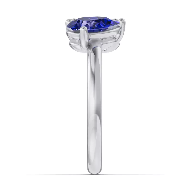 Platinum Toi Et Moi Oval Lab Diamond & Pear Sapphire Ring (2.00ct tw)
