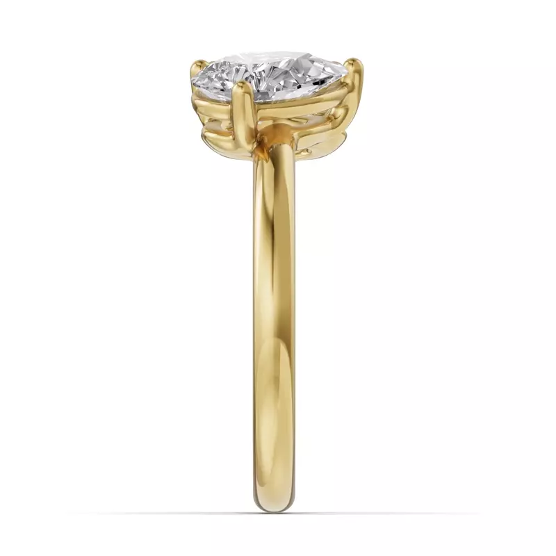 14K Yellow Gold Toi Et Moi Oval & Pear Lab Diamond Ring (2.00ct tw)