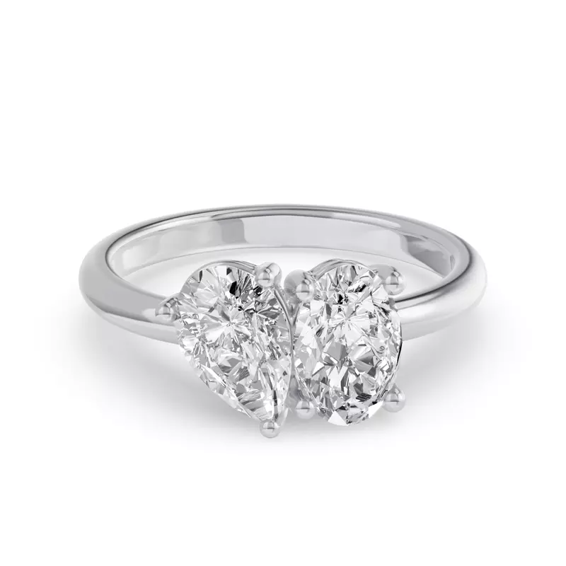 Toi Et Moi Oval & Pear Lab Diamond Ring (2.00ct tw)