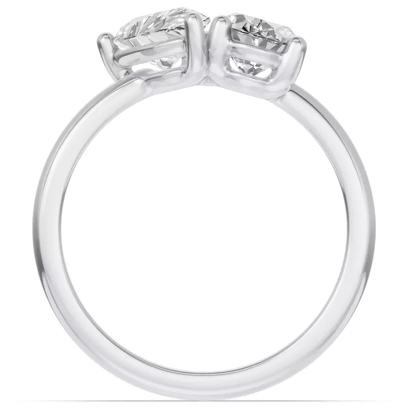 Platinum Toi Et Moi Oval & Pear Lab Diamond Ring (2.00ct tw)