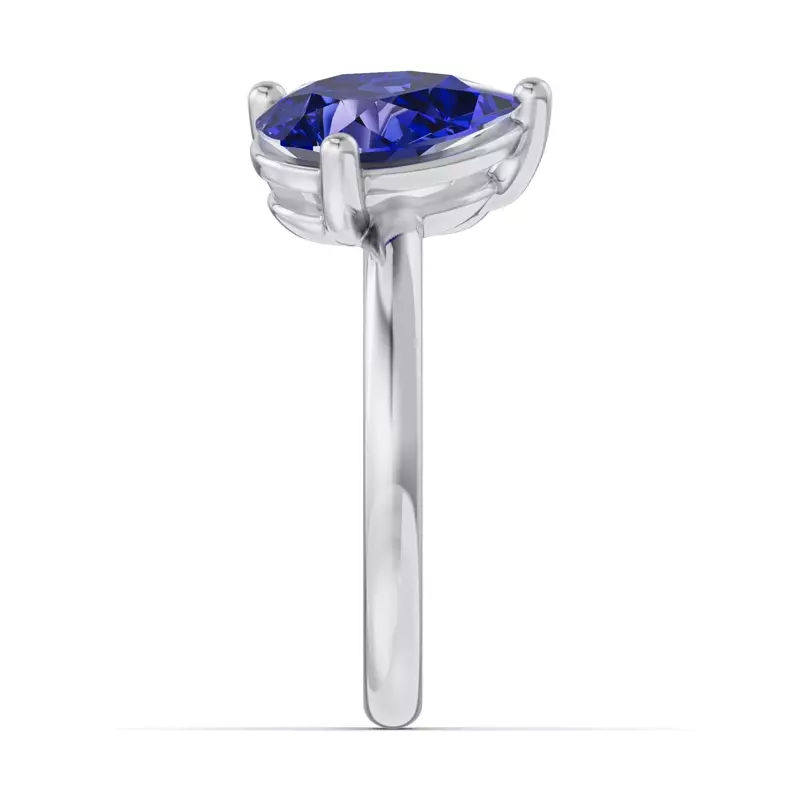 14K White Gold Toi Et Moi Oval Lab Diamond & Pear Sapphire Ring (3.00ct tw)