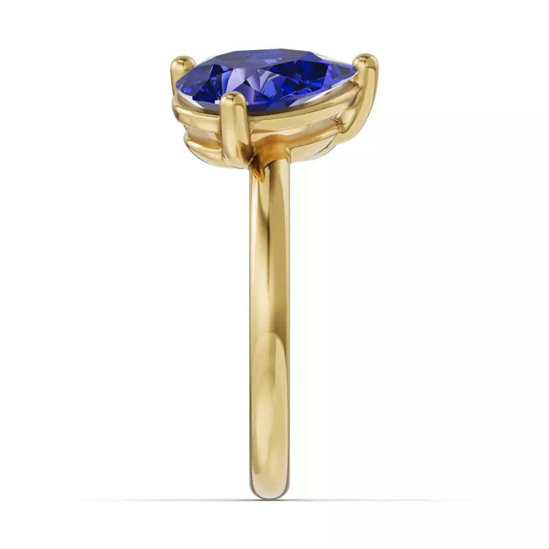 14K Yellow Gold Toi Et Moi Oval Lab Diamond & Pear Sapphire Ring (3.00ct tw)