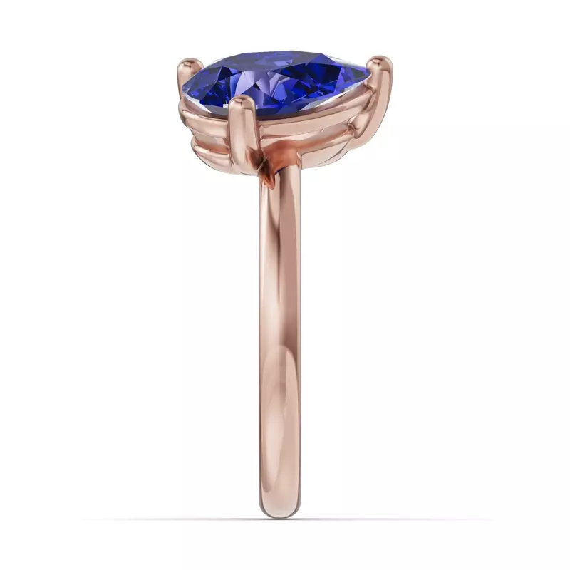 18K Rose Gold Toi Et Moi Oval Lab Diamond & Pear Emerald Ring (3.00ct tw)