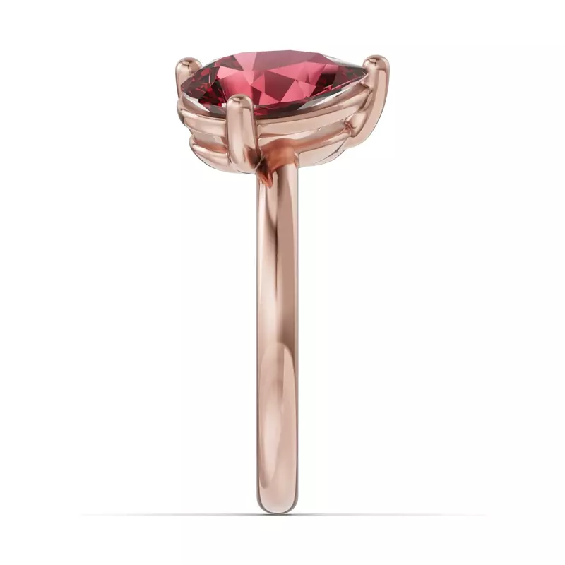 18K Rose Gold Toi Et Moi Oval Lab Diamond & Pear Ruby Ring (3.00ct tw)