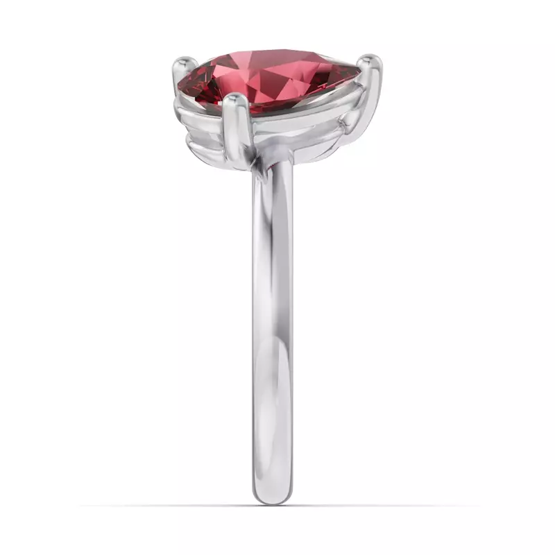 18K White Gold Toi Et Moi Oval Lab Diamond & Pear Ruby Ring (3.00ct tw)