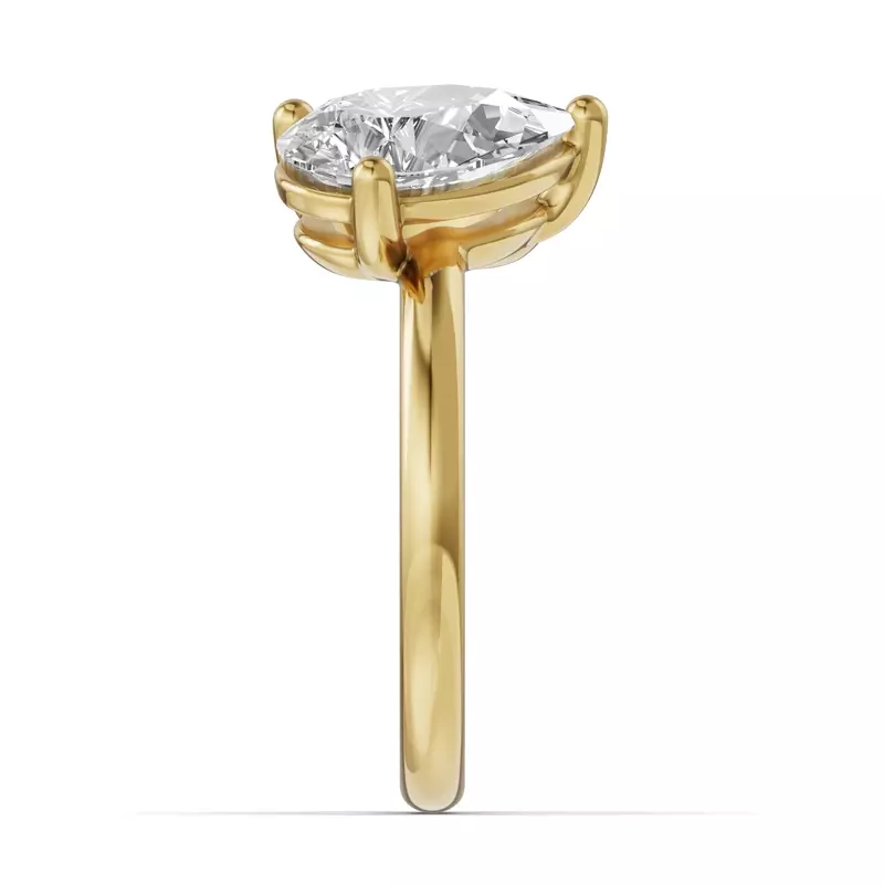 14K Yellow Gold Toi Et Moi Oval & Pear Lab Diamond Ring (3.00ct tw)