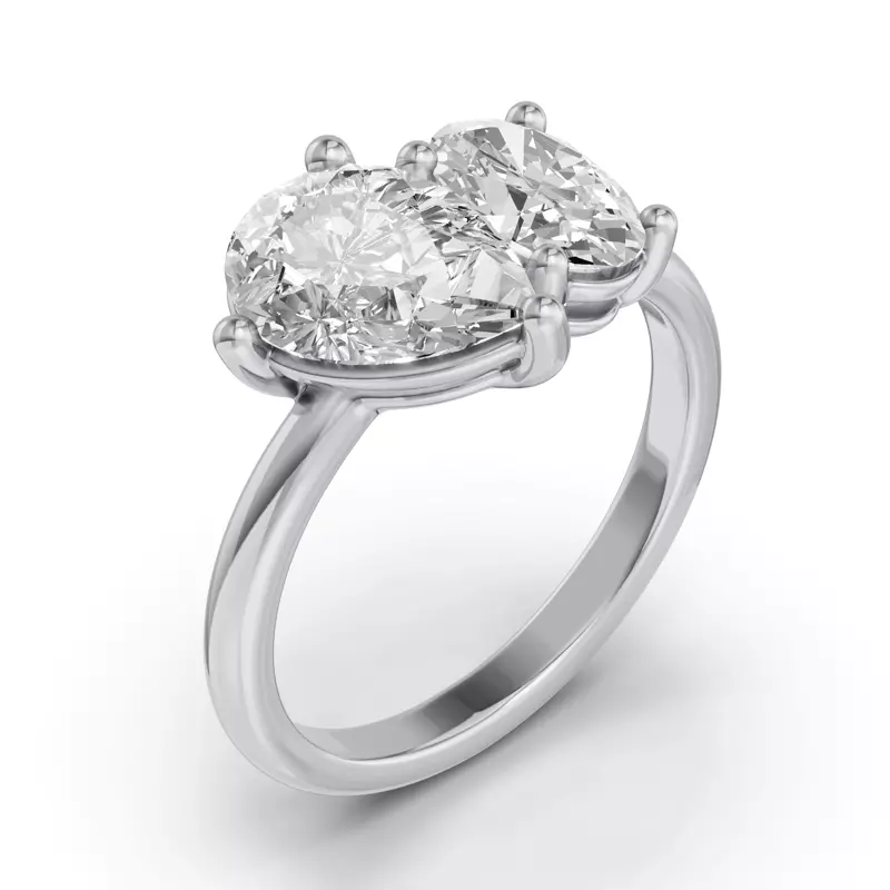 Platinum Toi Et Moi Oval & Pear Lab Diamond Ring (3.00ct tw)