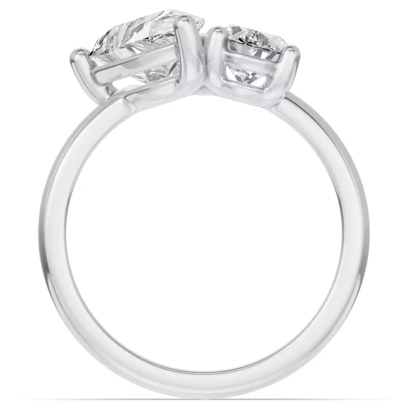 Platinum Toi Et Moi Oval & Pear Lab Diamond Ring (3.00ct tw)