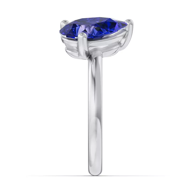 14K White Gold Toi Et Moi Oval Lab Diamond & Pear Sapphire Ring (4.00ct tw)