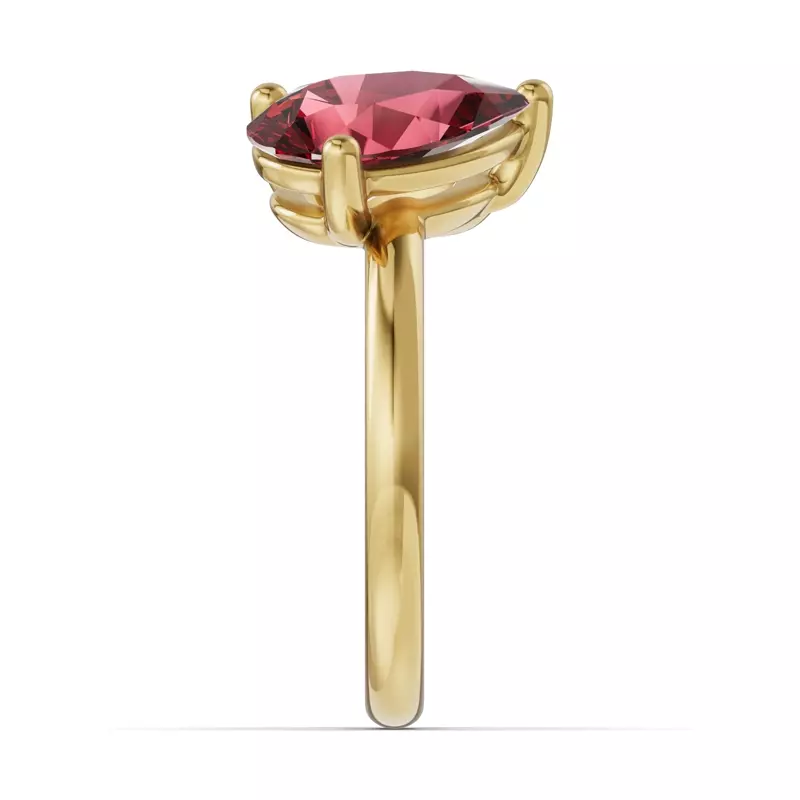 14K Yellow Gold Toi Et Moi Oval Lab Diamond & Pear Ruby Ring (4.00ct tw)
