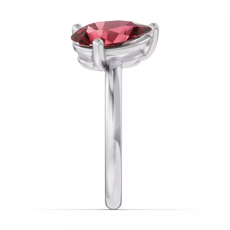 Platinum Toi Et Moi Oval Lab Diamond & Pear Ruby Ring (4.00ct tw)