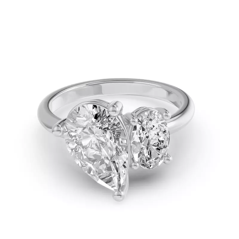 Toi Et Moi Oval & Pear Lab Diamond Ring (4.00ct tw)