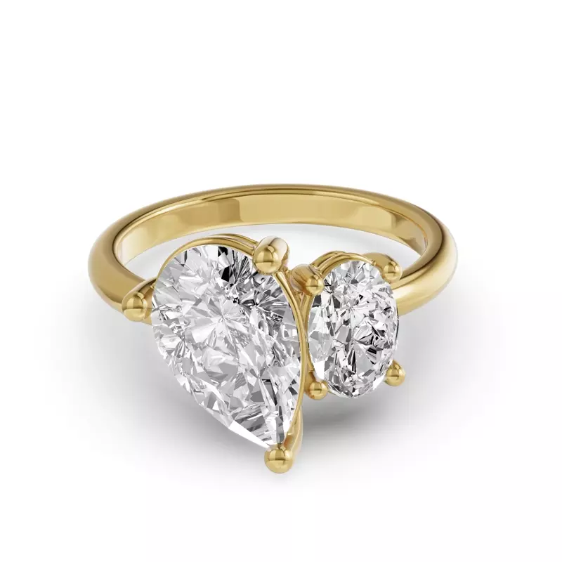 Toi Et Moi Oval & Pear Lab Diamond Ring (4.00ct tw)