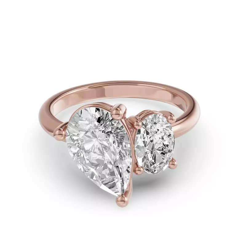 Toi Et Moi Oval & Pear Lab Diamond Ring (4.00ct tw)
