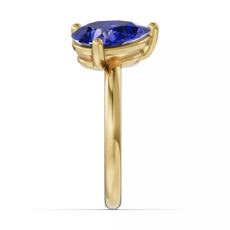 18K Yellow Gold Toi Et Moi Oval Lab Diamond & Pear Sapphire Ring (5.00ct tw)