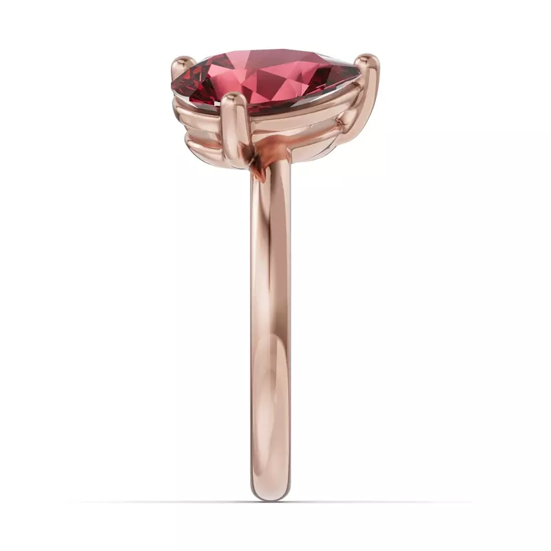18K Rose Gold Toi Et Moi Oval Lab Diamond & Pear Ruby Ring (5.00ct tw)