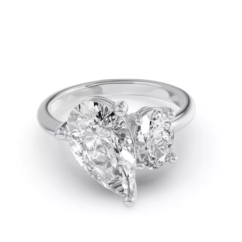 Toi Et Moi Oval & Pear Lab Diamond Ring (5.00ct tw)