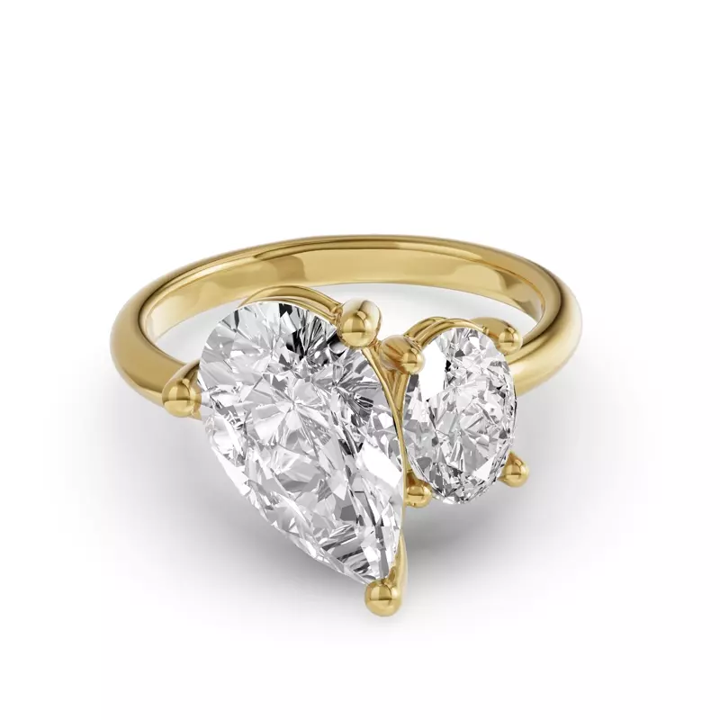 Toi Et Moi Oval & Pear Lab Diamond Ring (5.00ct tw)
