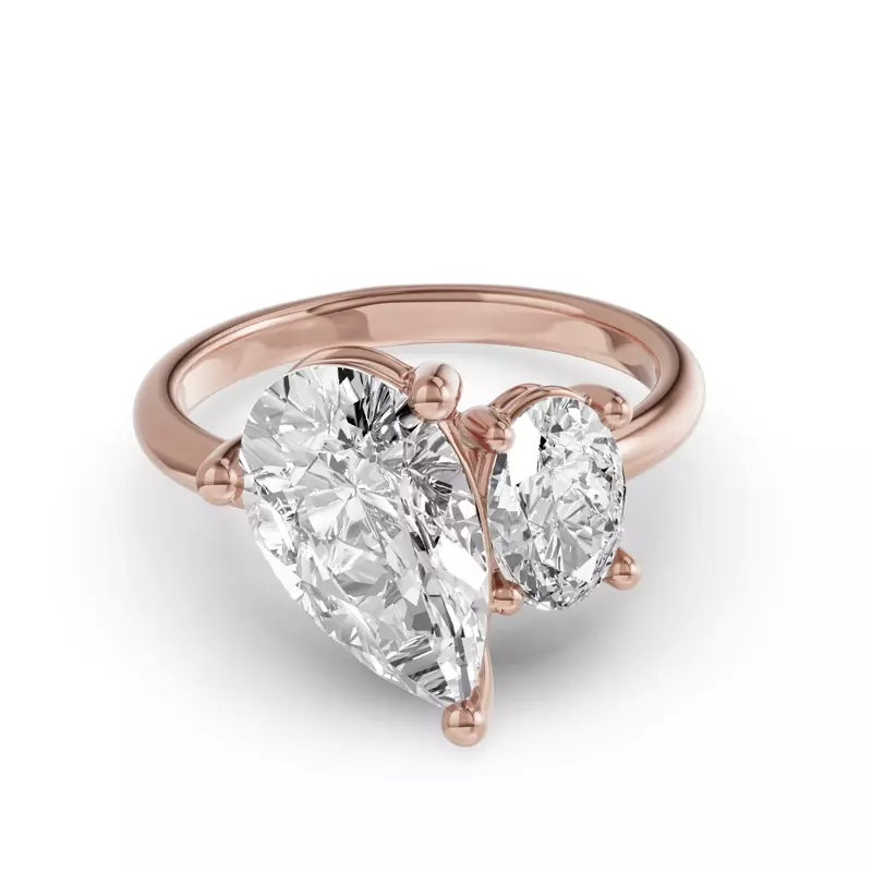 Toi Et Moi Oval & Pear Lab Diamond Ring (5.00ct tw)