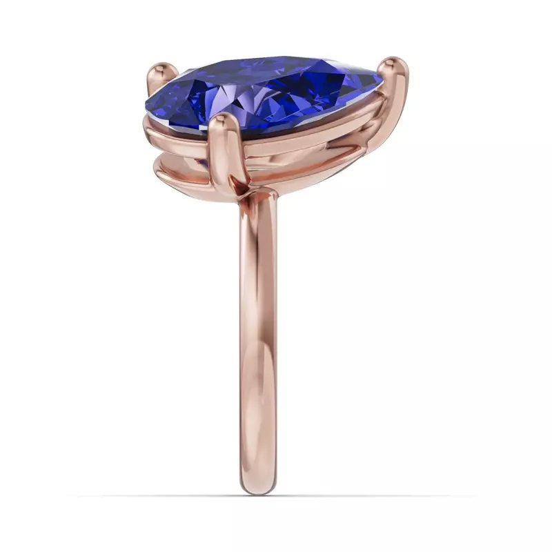 14K Rose Gold Toi Et Moi Oval Lab Diamond & Pear Sapphire Ring (6.00ct tw)