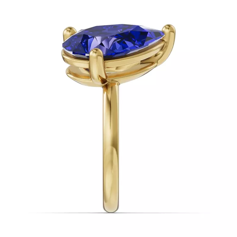 14K Yellow Gold Toi Et Moi Oval Lab Diamond & Pear Sapphire Ring (6.00ct tw)