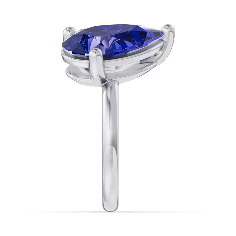 18K White Gold Toi Et Moi Oval Lab Diamond & Pear Sapphire Ring (6.00ct tw)
