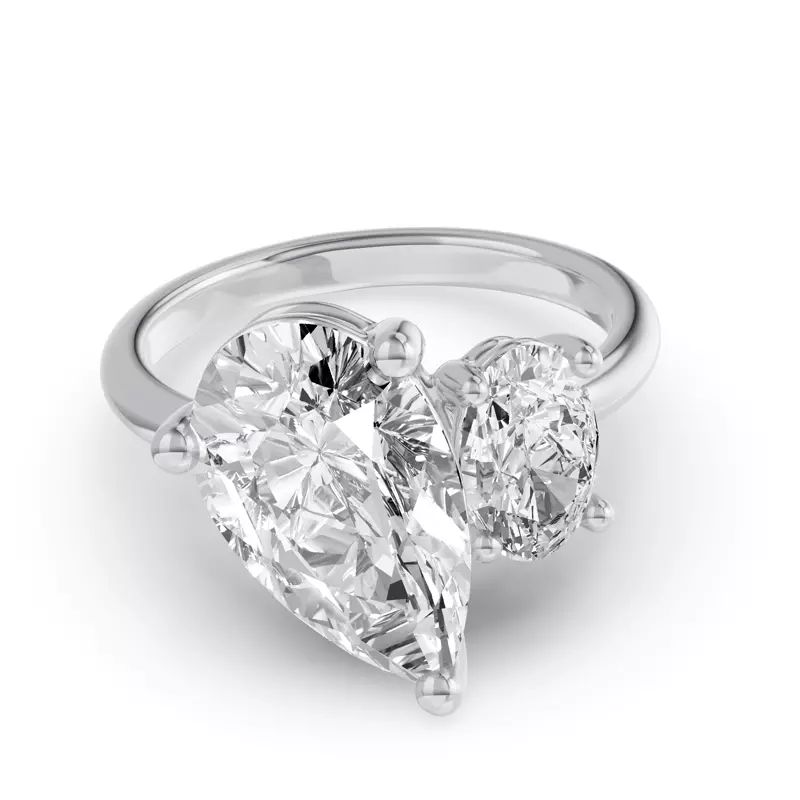 Toi Et Moi Oval & Pear Lab Diamond Ring (6.00ct tw)