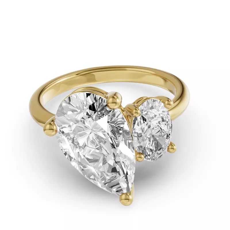 Toi Et Moi Oval & Pear Lab Diamond Ring (6.00ct tw)