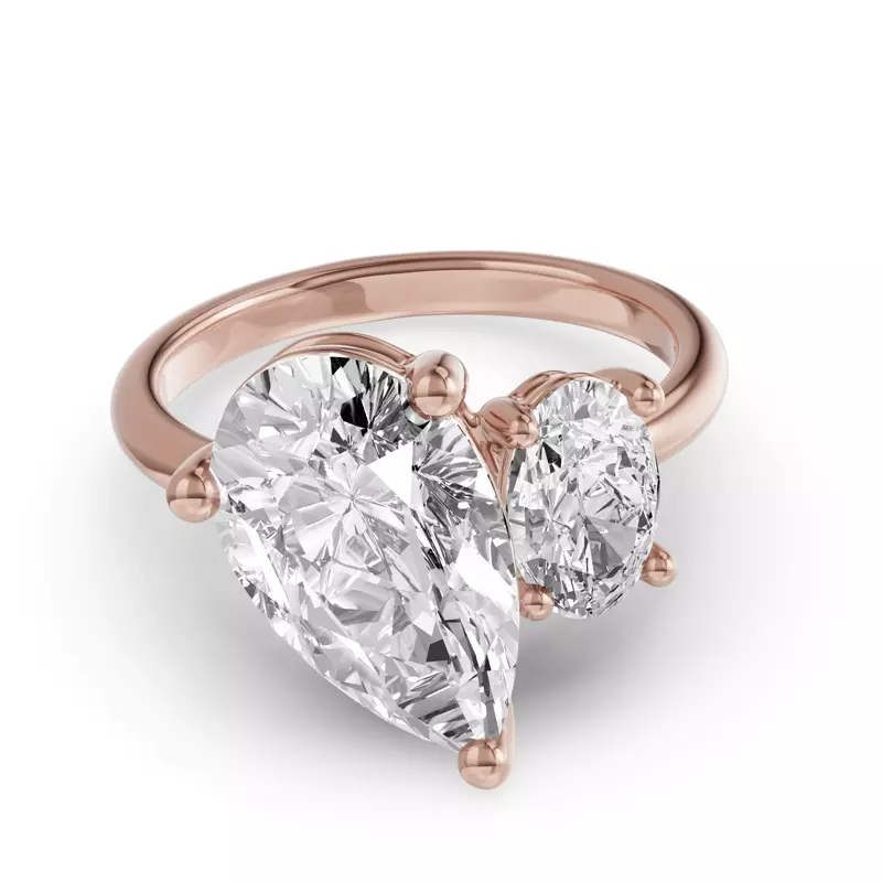 Toi Et Moi Oval & Pear Lab Diamond Ring (6.00ct tw)