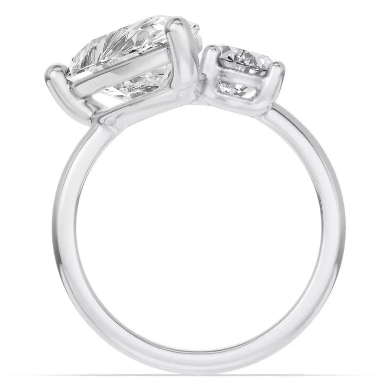 Platinum Toi Et Moi Oval & Pear Lab Diamond Ring (6.00ct tw)